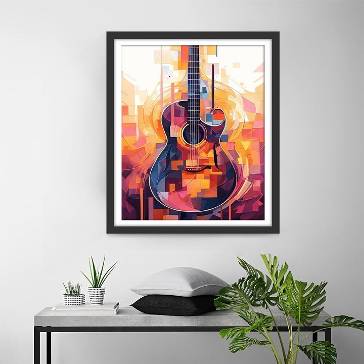 Kleurrijke Abstracte Gitaar Diamond Painting