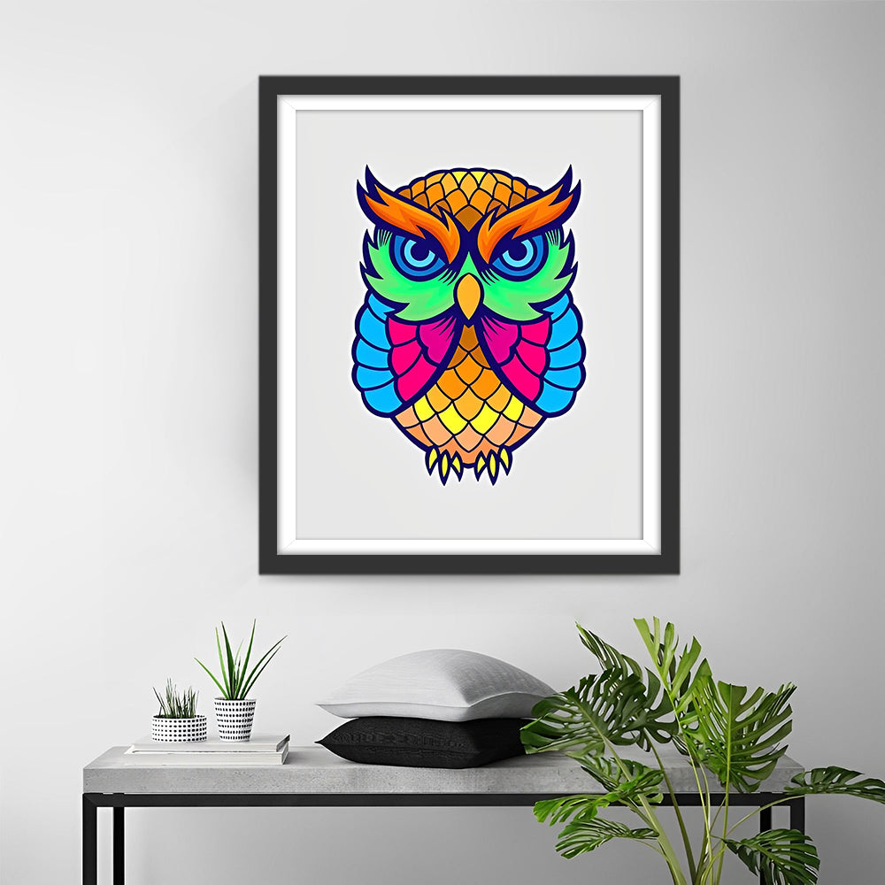 Kleurrijke Cartoon Uil Diamond Painting