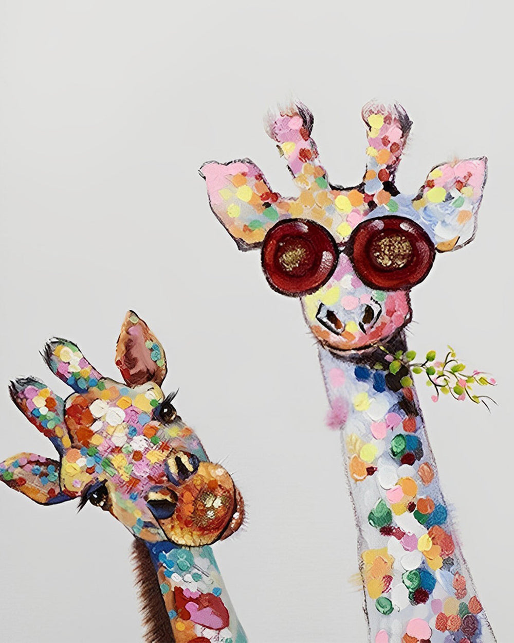 Kleurrijke Giraffe Vrienden Diamond Painting