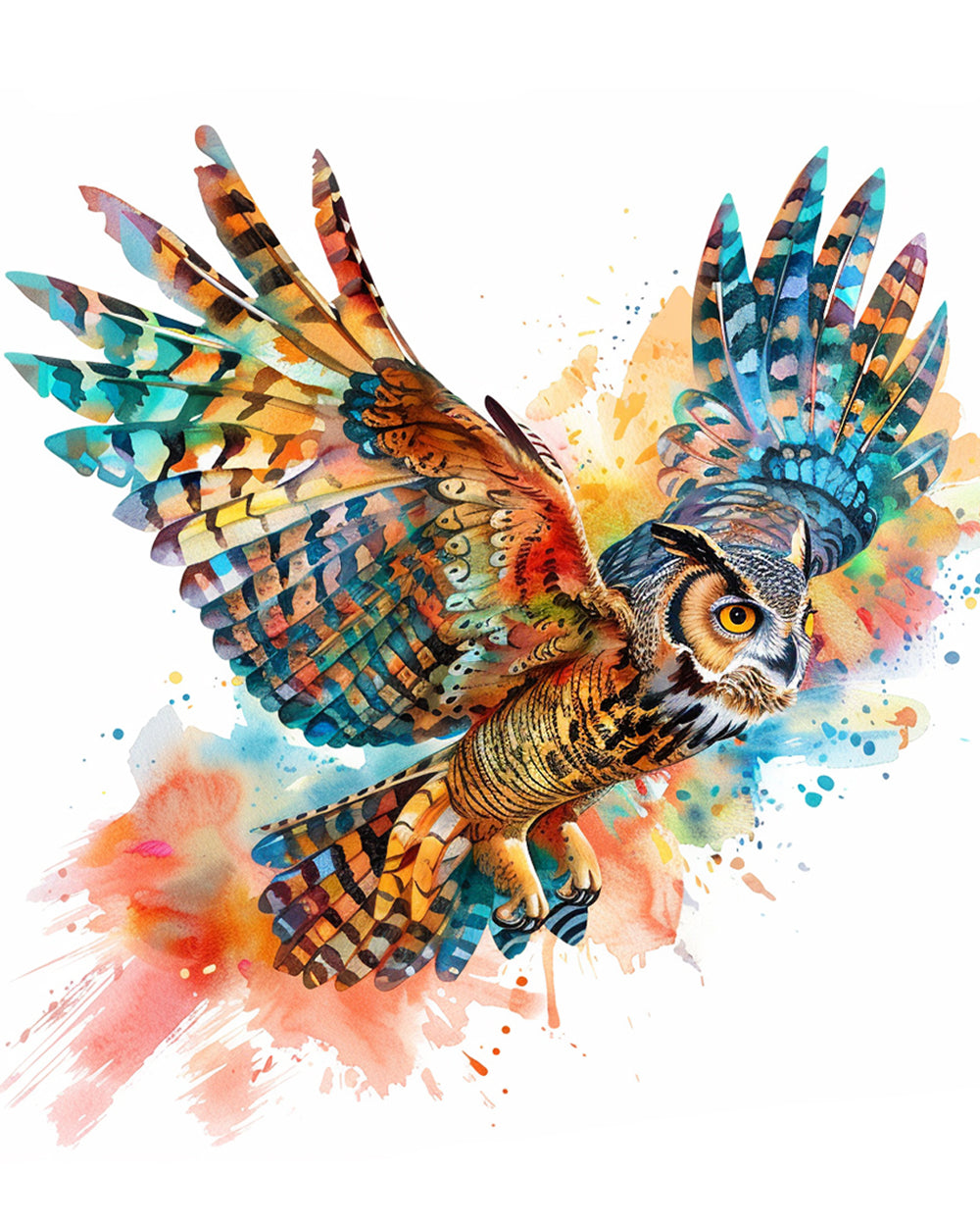 Kleurrijke Graffiti en Uil Diamond Painting