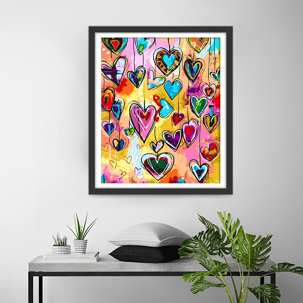 Kleurrijke Hartkettingen Diamond Painting