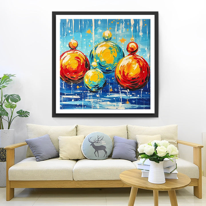 Kleurrijke Kerstdecoratieballen Diamond Painting
