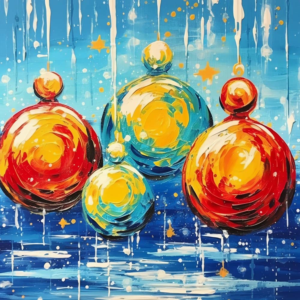 Kleurrijke Kerstdecoratieballen Diamond Painting