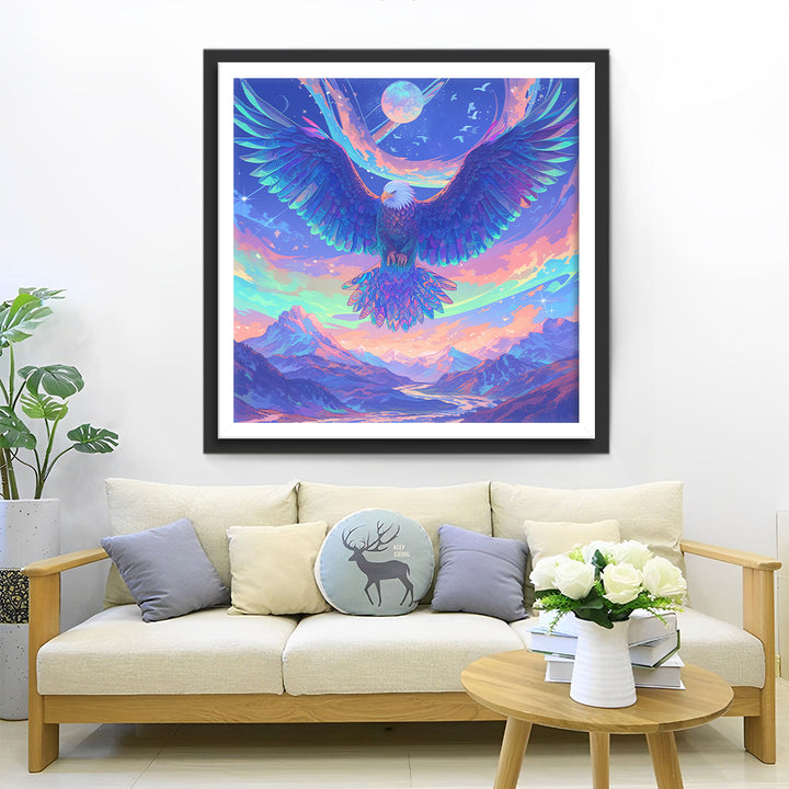 Kleurrijke Lucht en Adelaar Diamond Painting