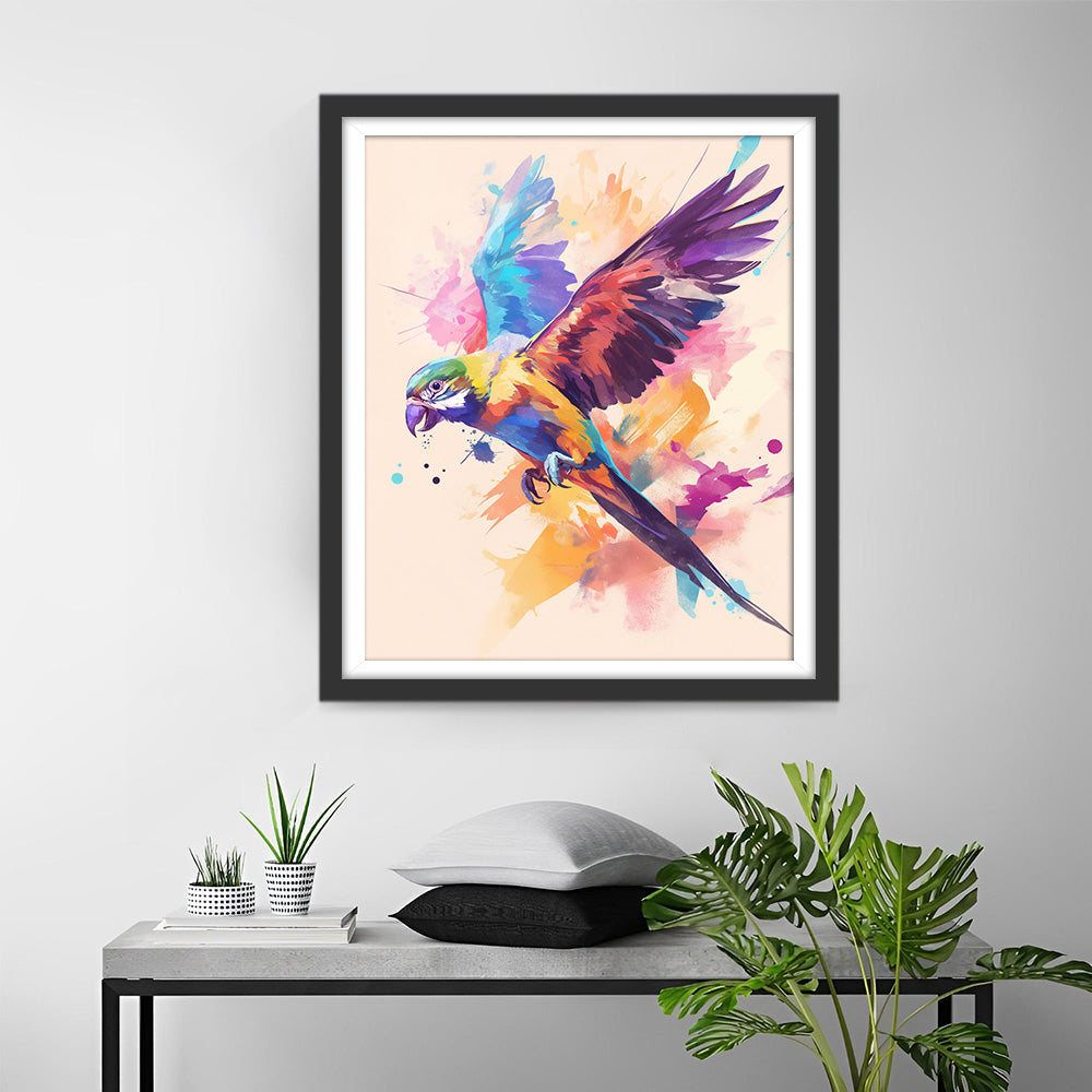 Kleurrijke Papegaai Vliegend Diamond Painting