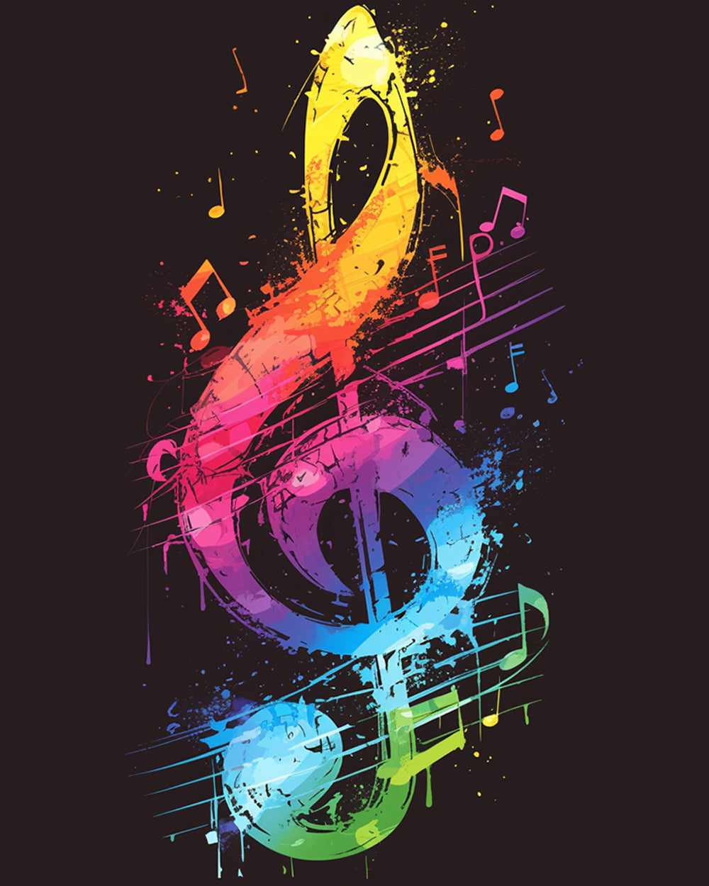 Kleurspatten Rond Muzikaal Teken Thema Diamond Painting