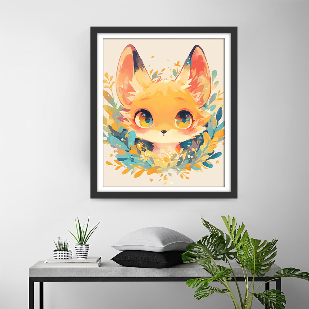 Knapperd van een Fretje met Bladverfraaiing Diamond Painting