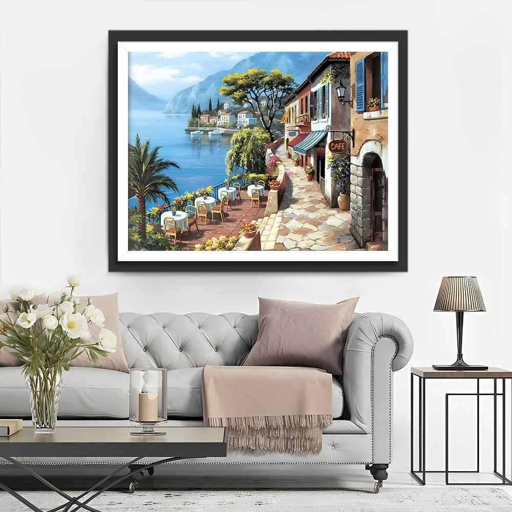 Koffiehuis aan Zee Diamond Painting