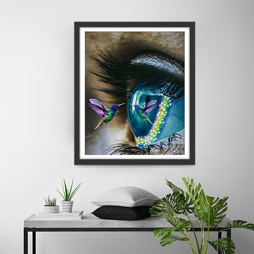 Kolibrie en Groene Oog Diamond Painting
