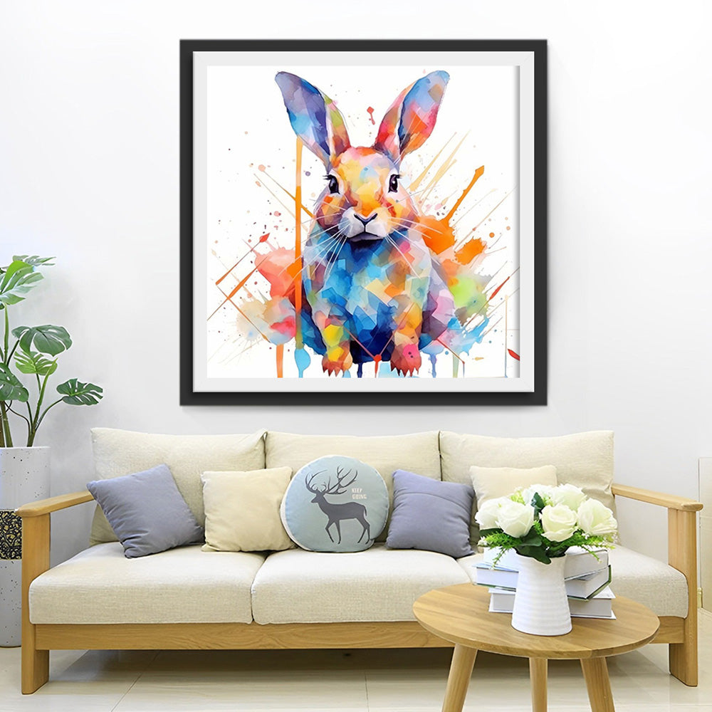 Konijn in Aquarelstijl Diamond Painting