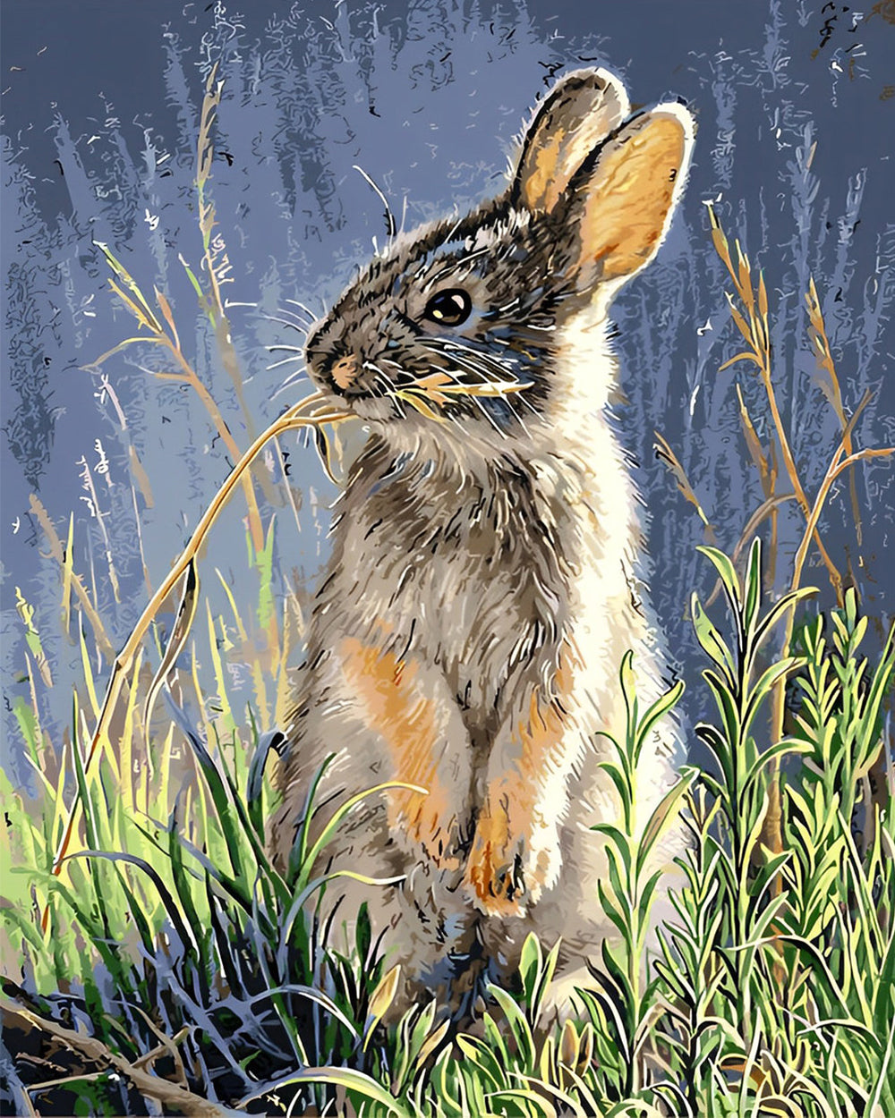Konijn in het Gras Diamond Painting