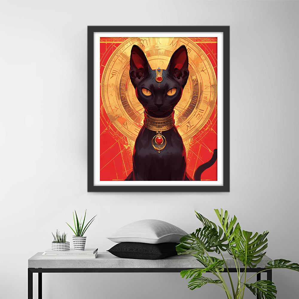 Koninklijke Kat van Egypte met Sieraden Diamond Painting