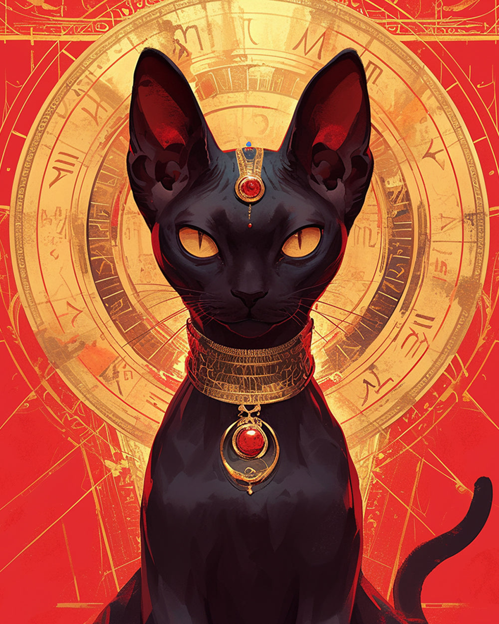 Koninklijke Kat van Egypte met Sieraden Diamond Painting