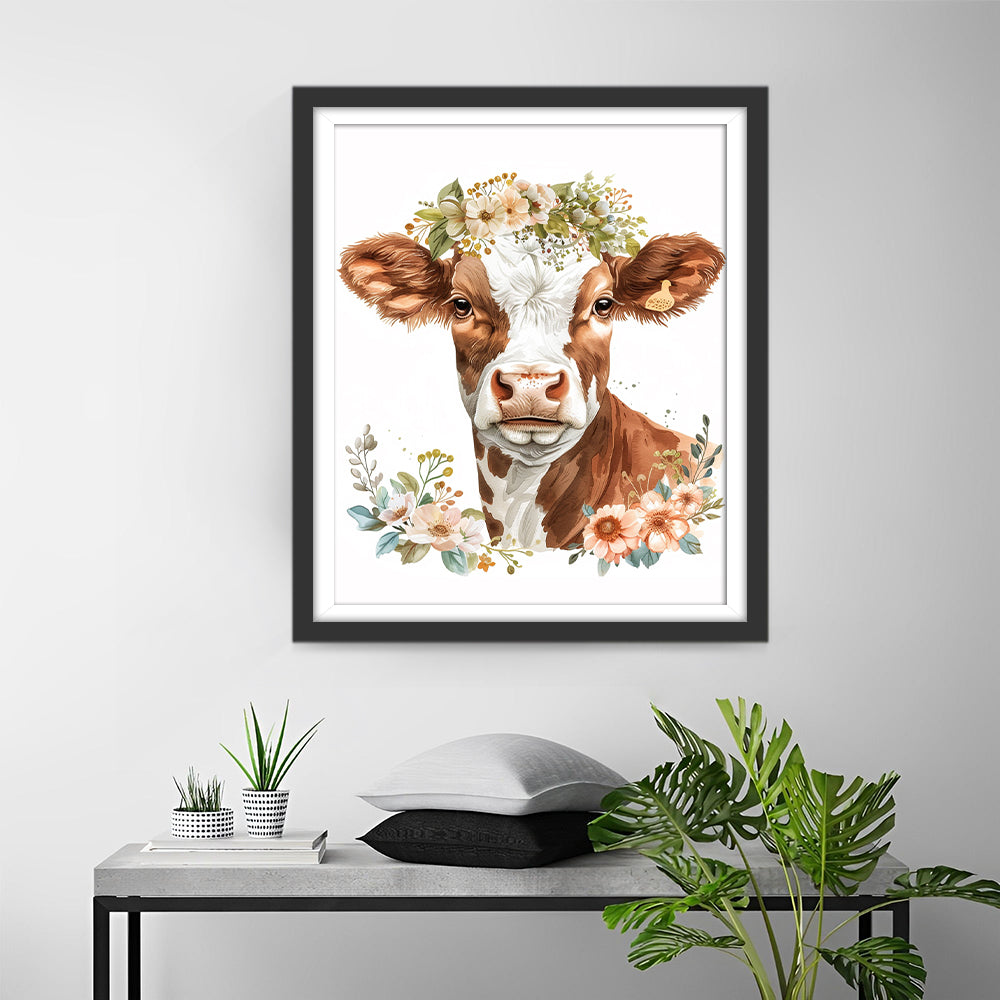 Kransen en Koe Diamond Painting