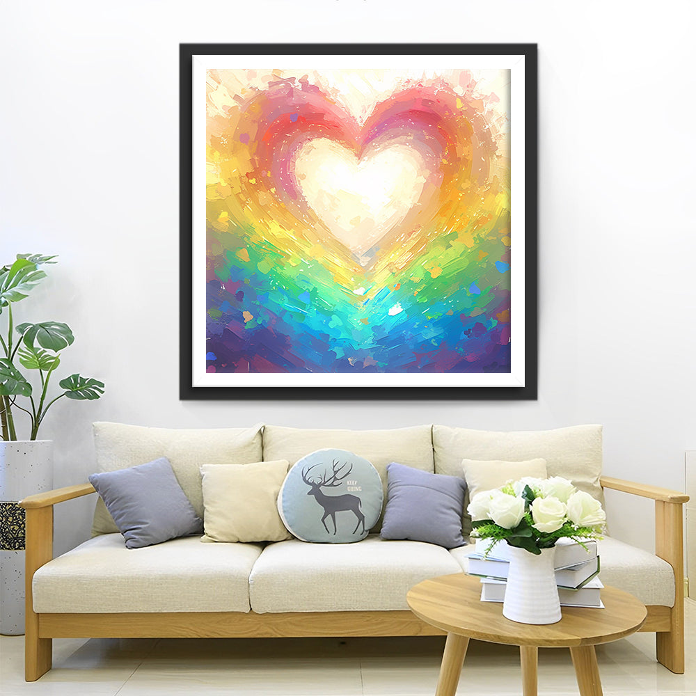 Kunstzinnige Hartvorm Diamond Painting