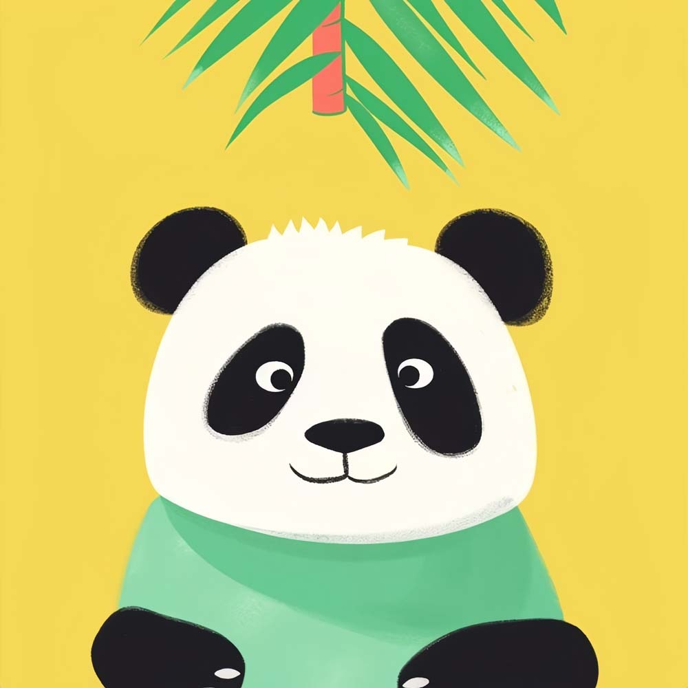 Lachende Cartoon Panda Diamond Painting