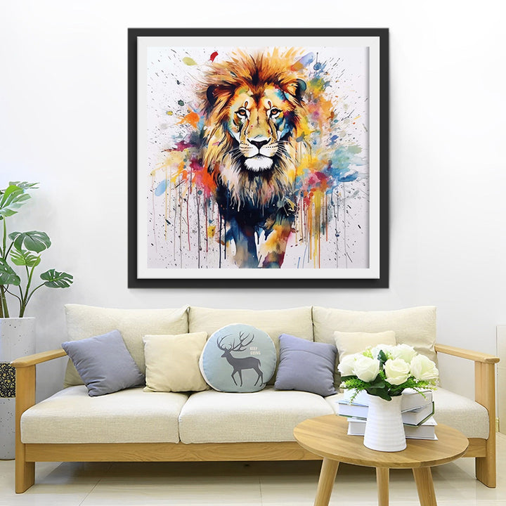 Leeuw in Aquarelstijl Diamond Painting