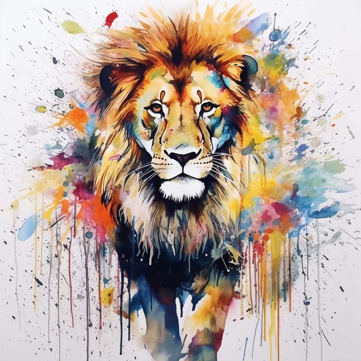 Leeuw in Aquarelstijl Diamond Painting