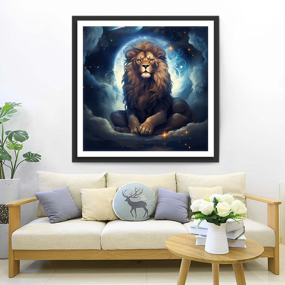 Leeuw in de Wolken Diamond Painting
