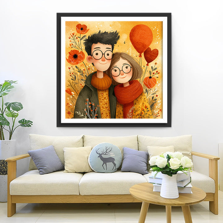 Lief Koppel met Brillen Diamond Painting