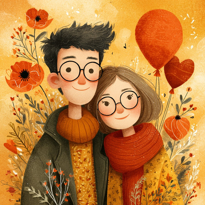 Lief Koppel met Brillen Diamond Painting