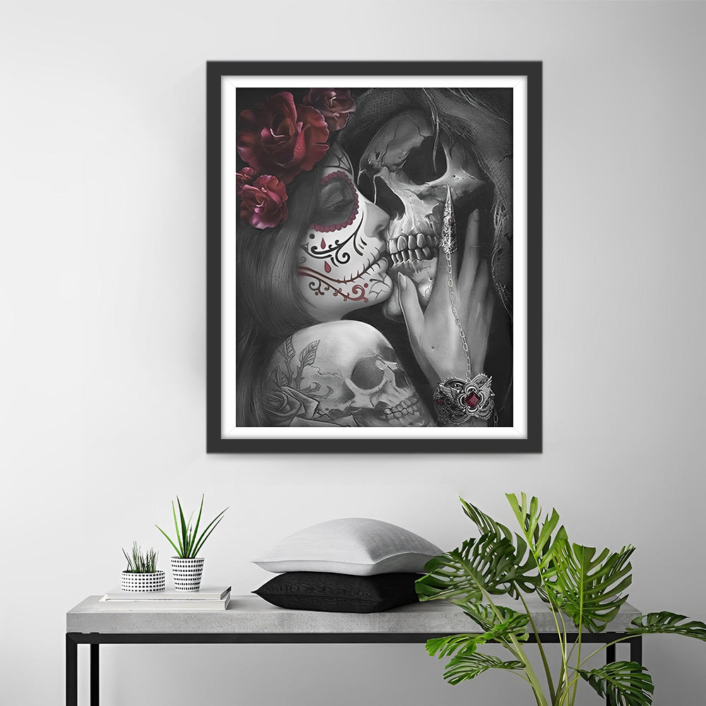 Liefde Tussen Skeletten Diamond Painting