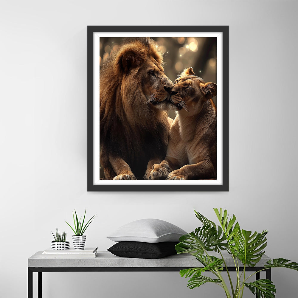 Liefhebbende Leeuwen Diamond Painting