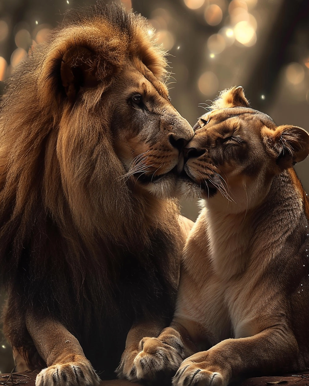 Liefhebbende Leeuwen Diamond Painting