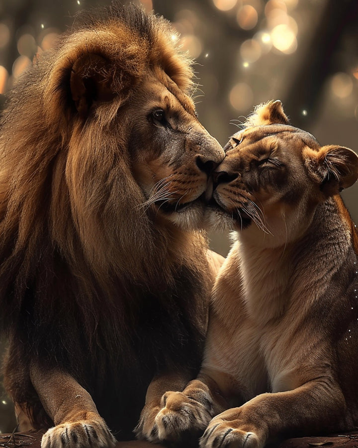 Liefhebbende Leeuwen Diamond Painting