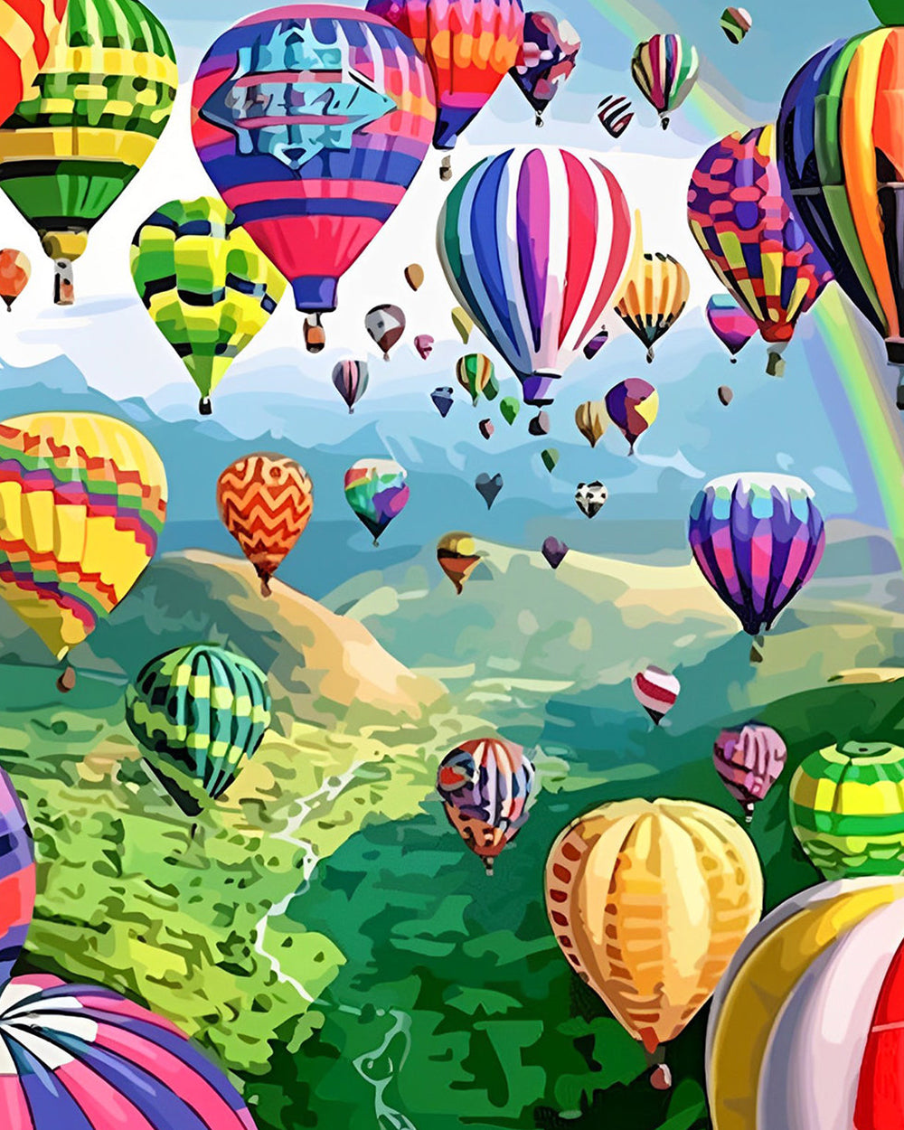 Luchtballonnen Boven Bergen Diamond Painting