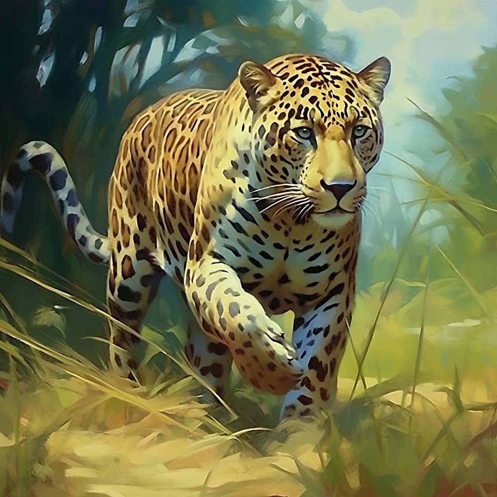 Luipaard op Jacht Diamond Painting