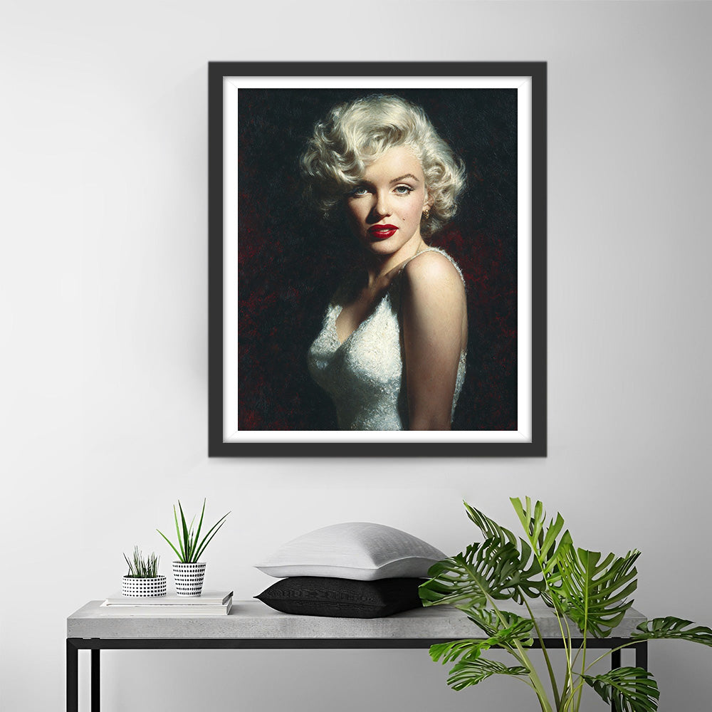 Marilyn Monroe met Rode Lippen Diamond Painting