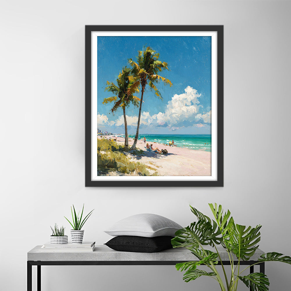 Mensen op Vakantie aan de Zee Diamond Painting