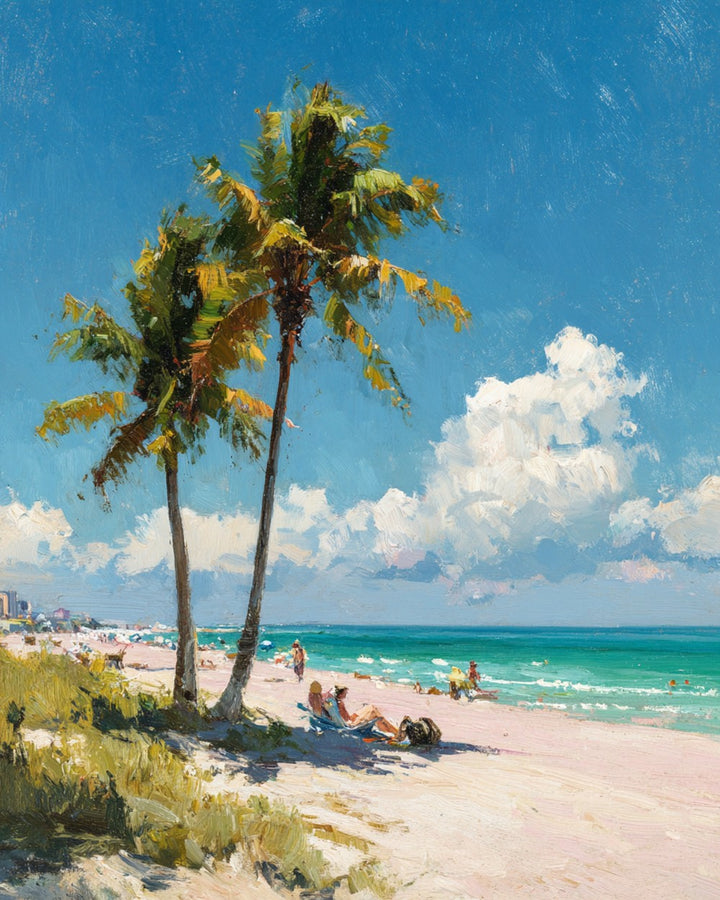 Mensen op Vakantie aan de Zee Diamond Painting