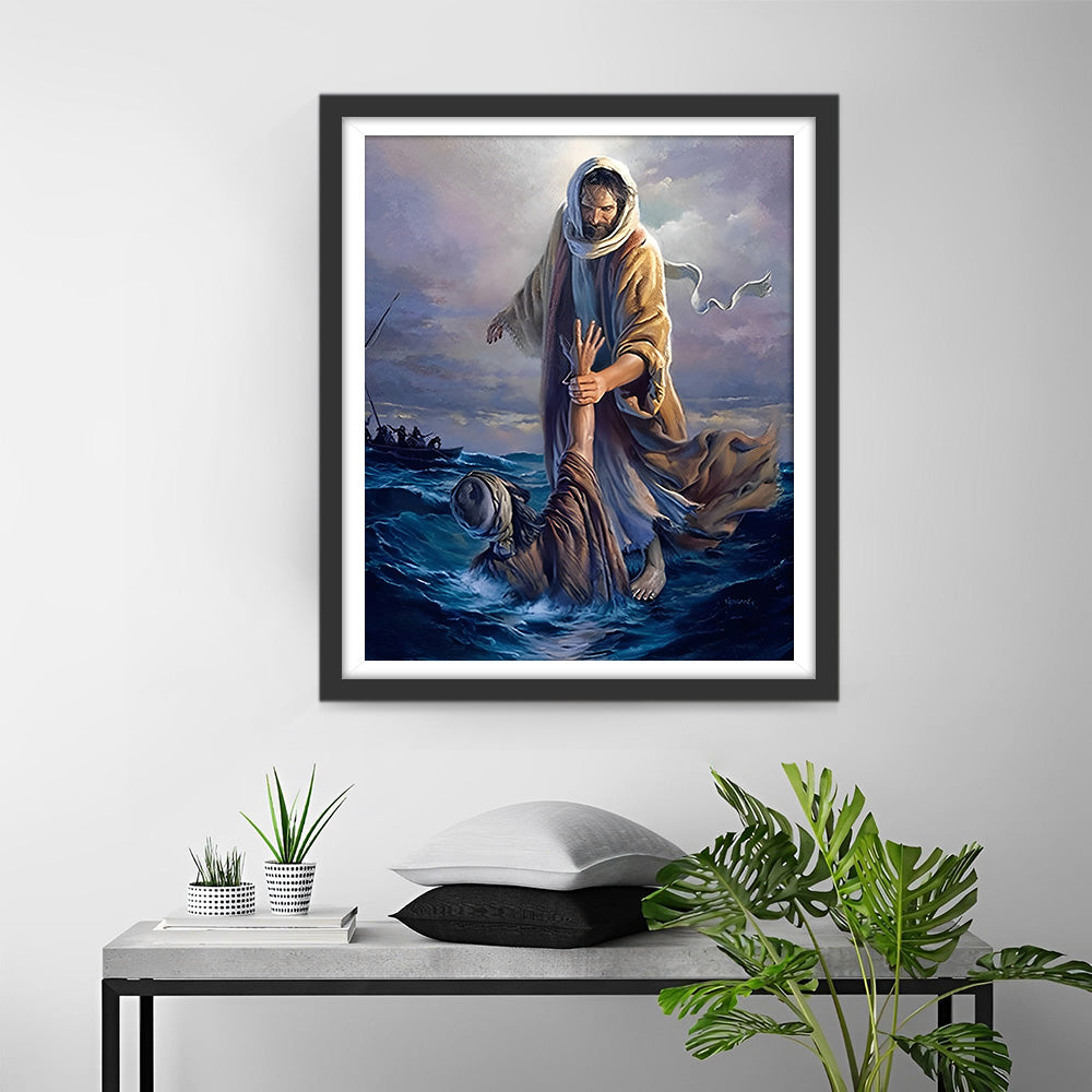 Mensen Redden van de Zee Diamond Painting