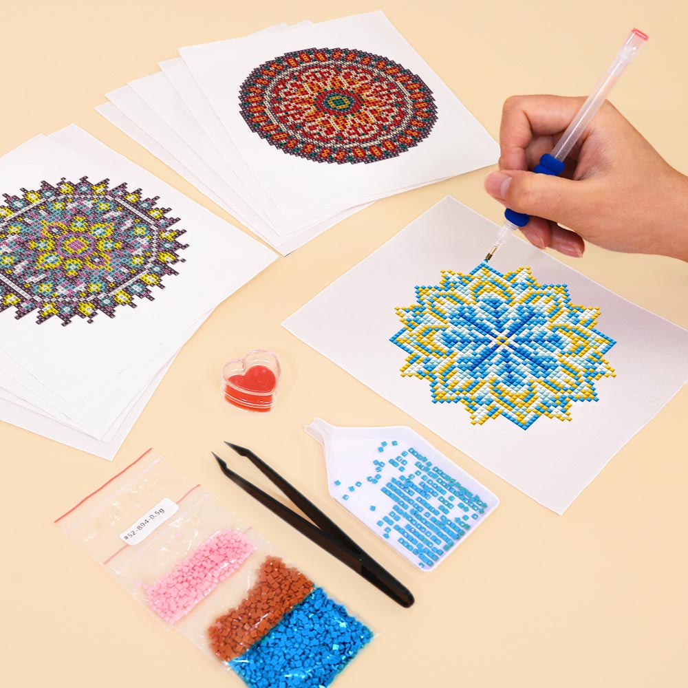 Mindfulness Mandala 12 Stuks – Mini Diamond Painting Set