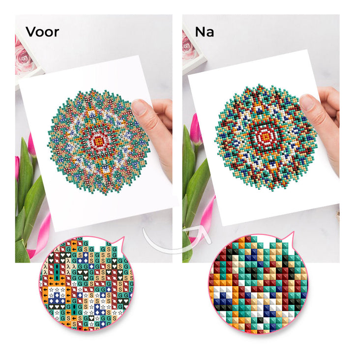 Mindfulness Mandala 12 Stuks – Mini Diamond Painting Set