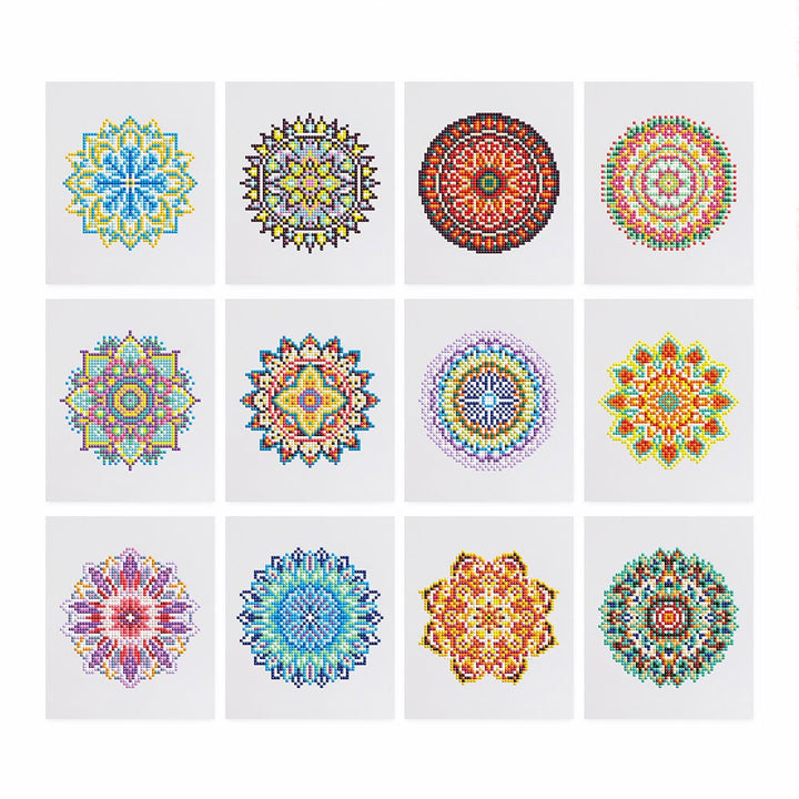 Mindfulness Mandala 12 Stuks – Mini Diamond Painting Set