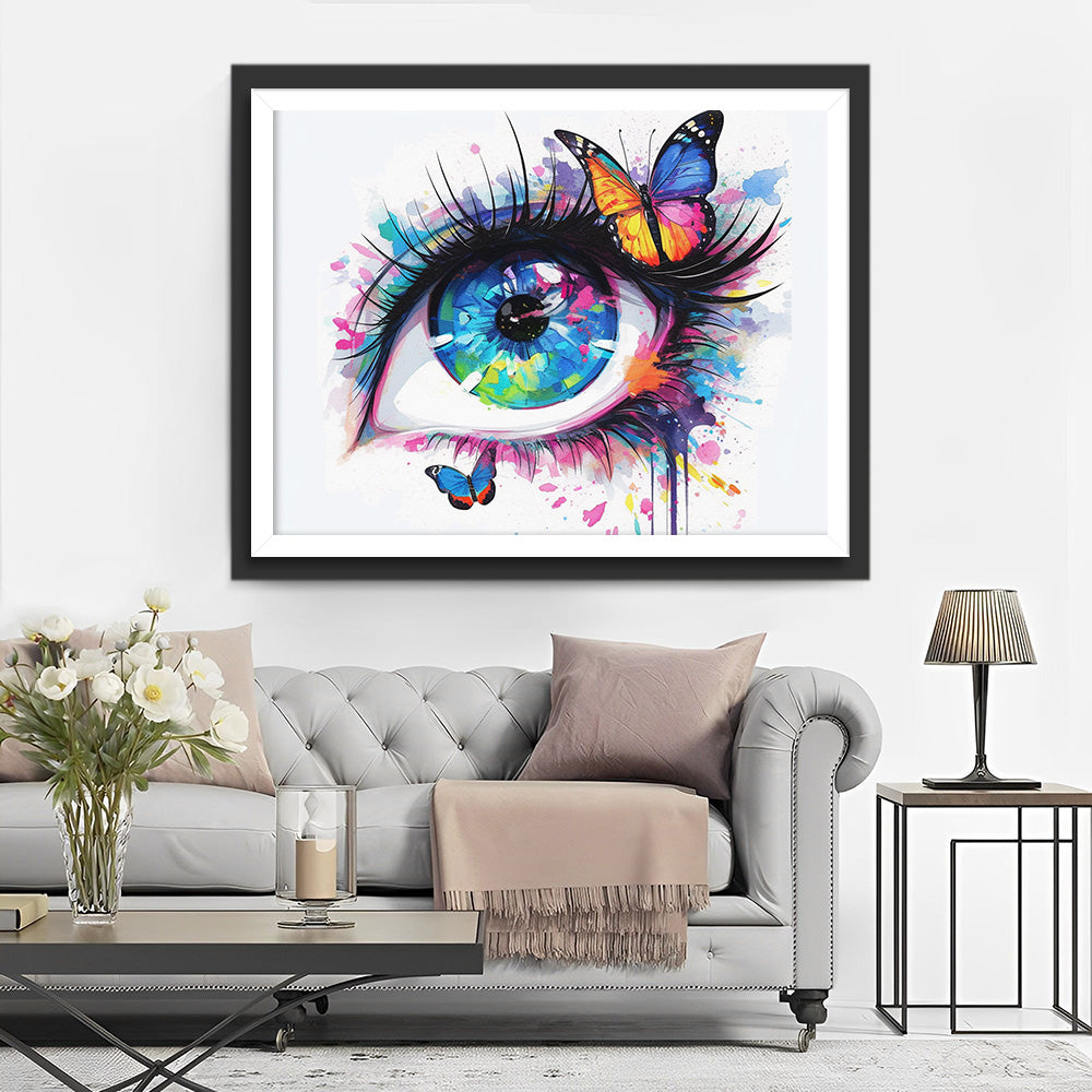 Mooie Oog en Vlinder Diamond Painting