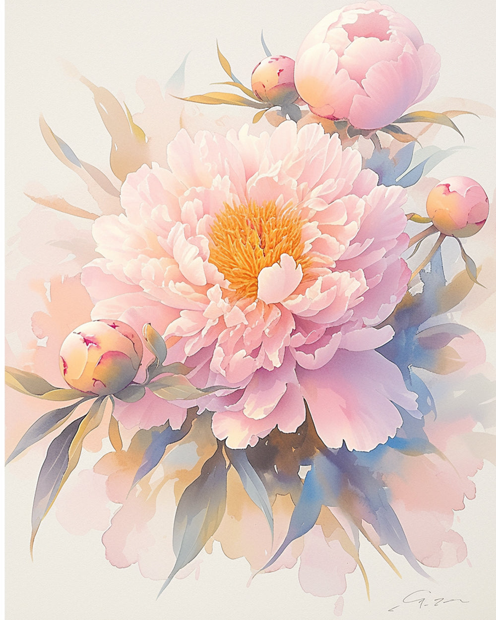 Mooie Roze Pioenrozen Diamond Painting