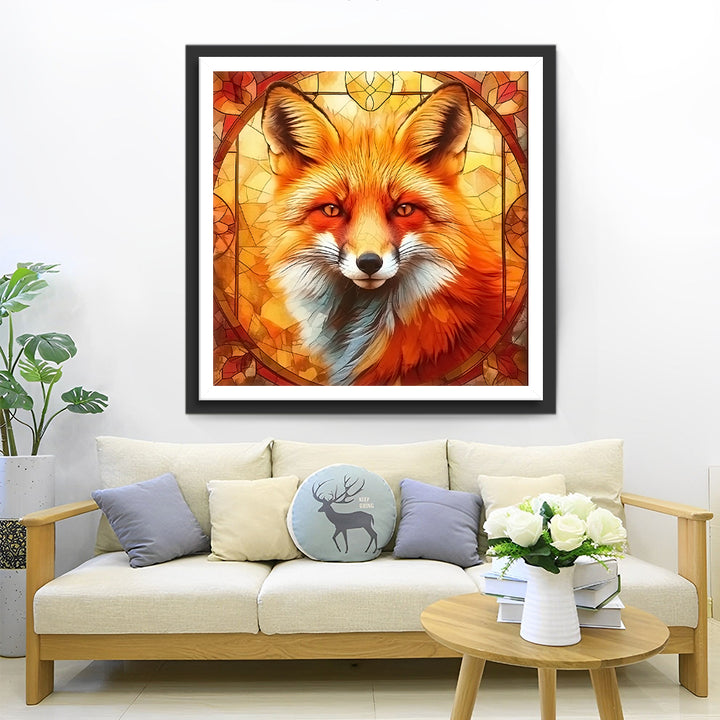 Mooie Witte en Oranje Vos Diamond Painting