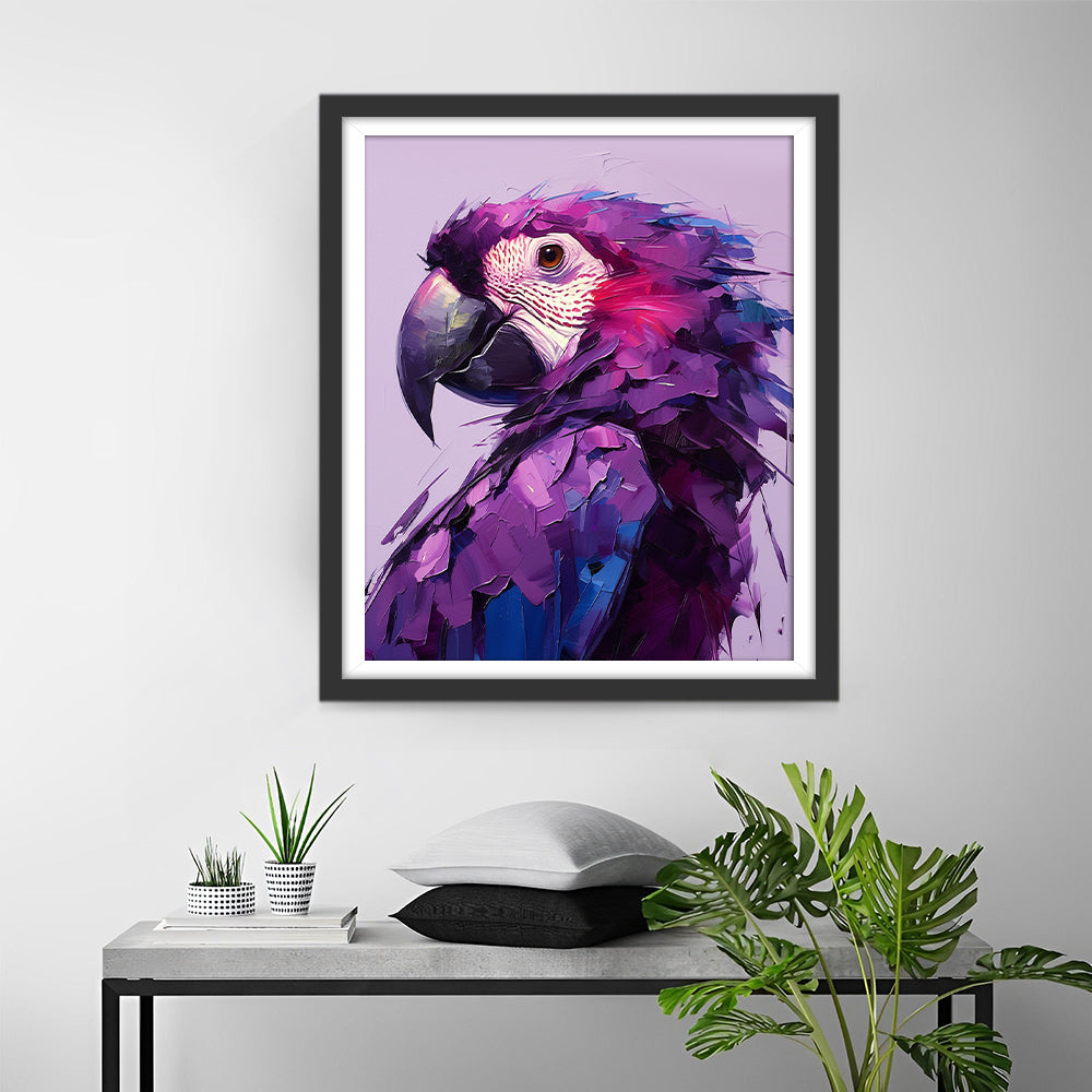 Olieverfstijl Blauwe en Paarse Papegaai Diamond Painting