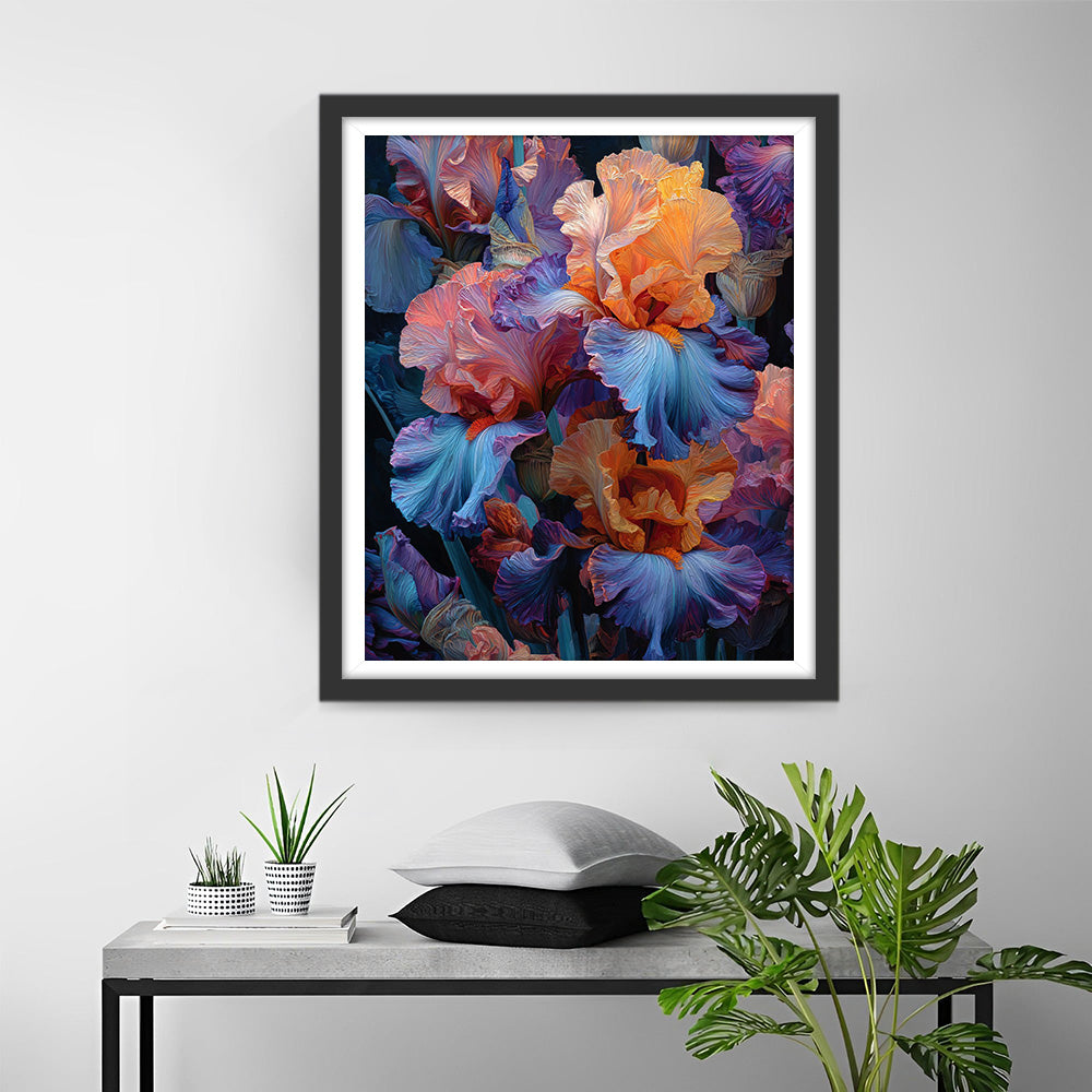 Oranje-Blauwe Gradiënt Iris Diamond Painting