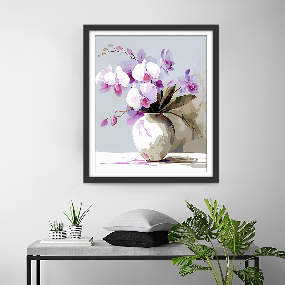 Orchideeën in Vaas Diamond Painting