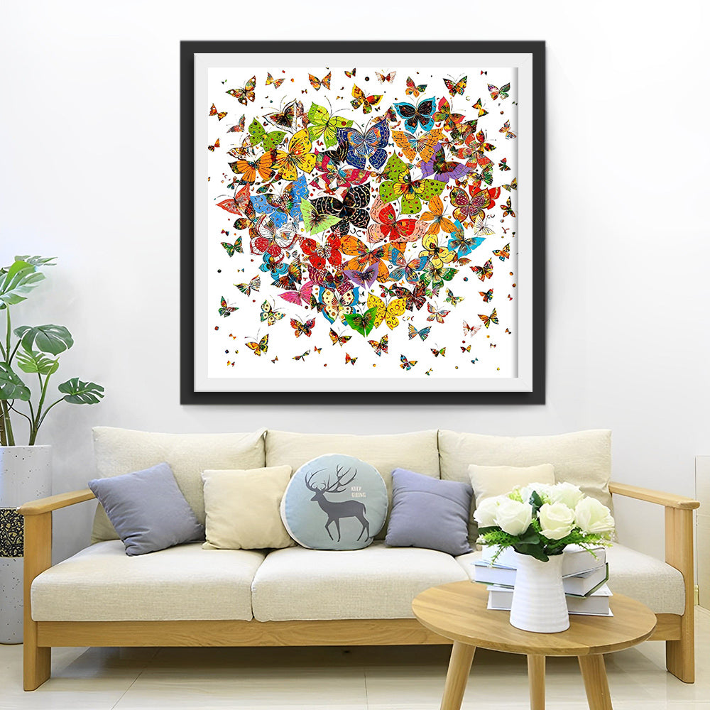 Overvloed aan Hartvormige Vlinders Diamond Painting