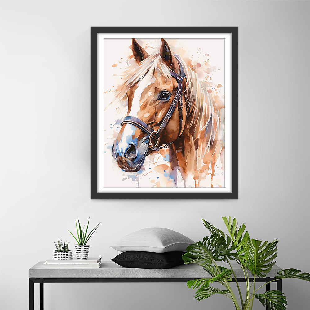 Paard in Aquarelstijl Diamond Painting