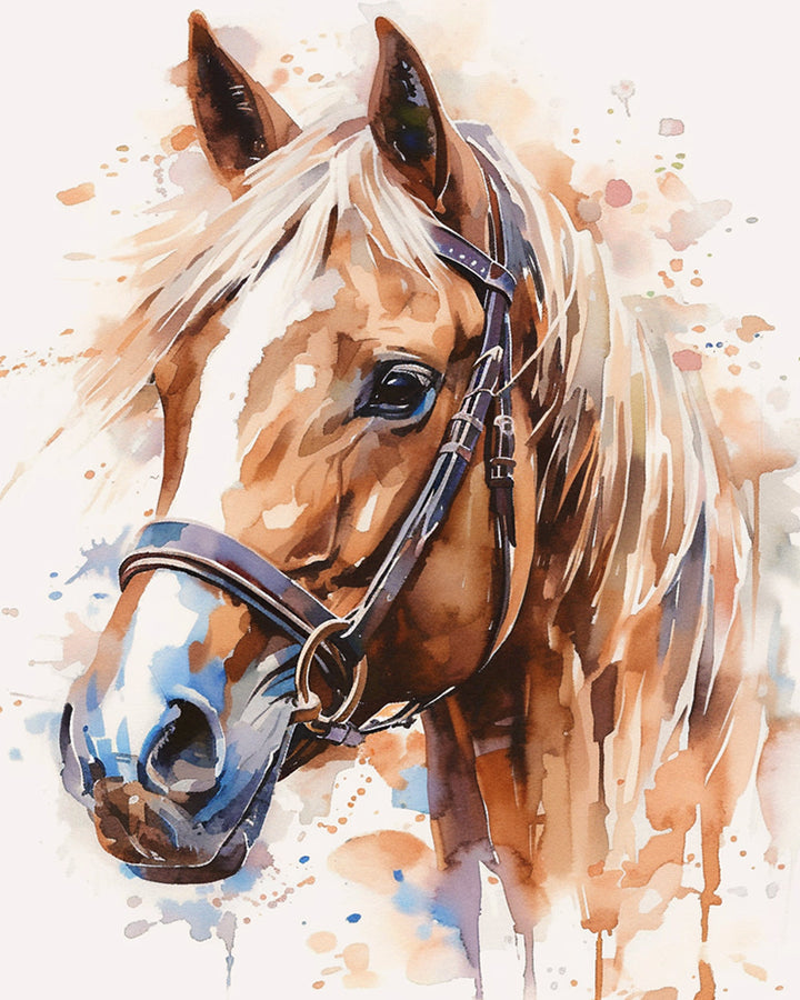 Paard in Aquarelstijl Diamond Painting