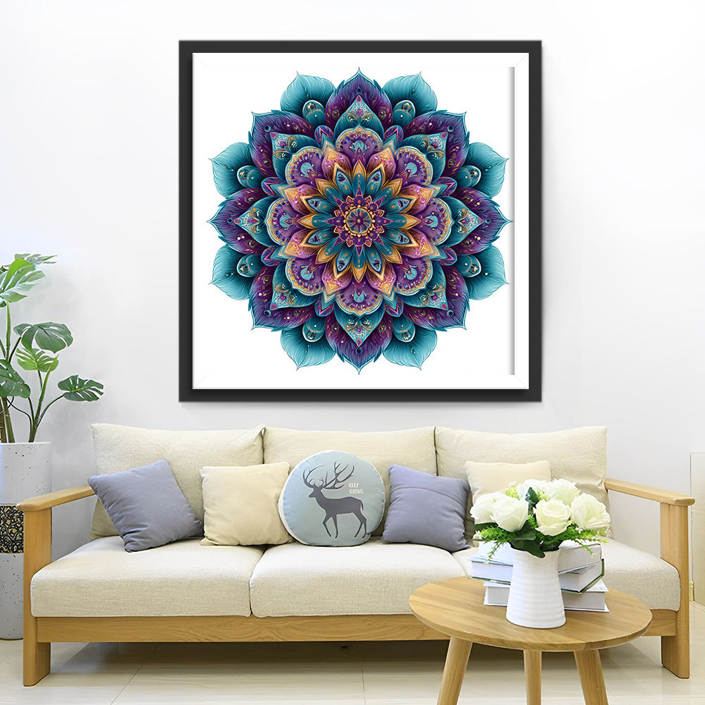 Paars-Groene Mandala Diamond Painting