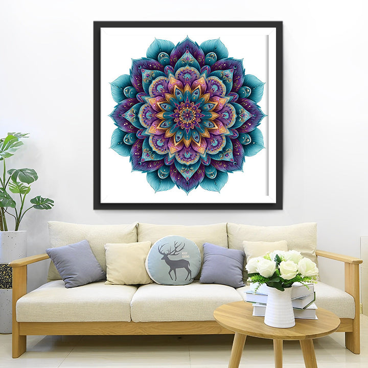 Paars-Groene Mandala Diamond Painting