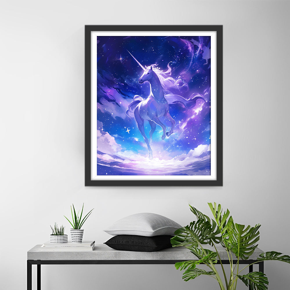 Paarse Eenhoorn onder de Paarse Lucht Diamond Painting